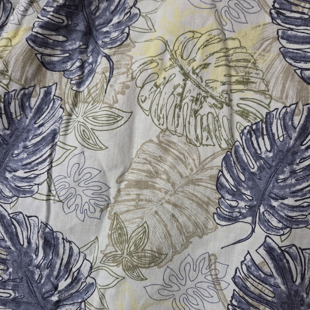 Croft & barrow Mens XLT Tall Blue/green Hawaiian Style Short Sleeve Button Up - Picture 5 of 7
